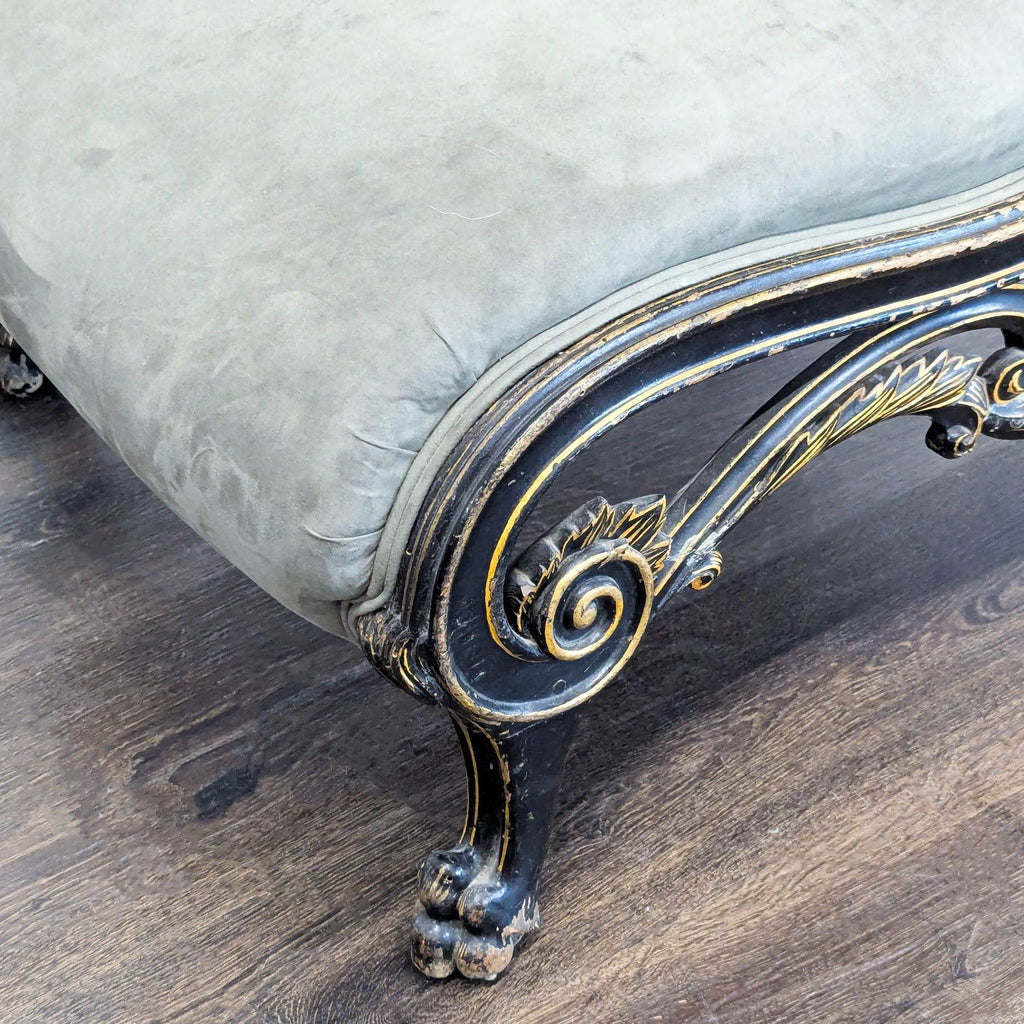 Elegant Vintage Lounge Chair with Tufted Upholstery and Ornate Legs - Accepted Offer (29.78% discount)
