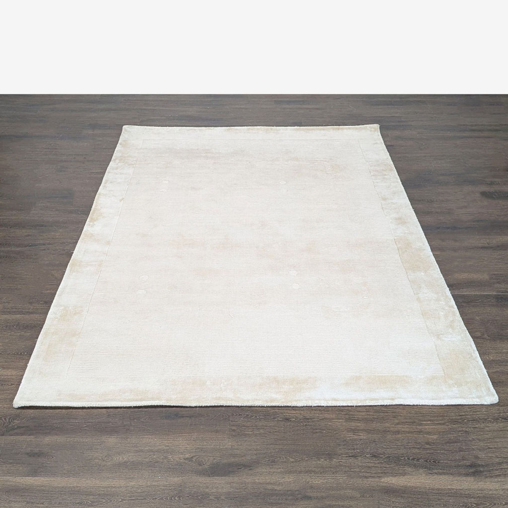West Elm Tencel Neutral Beige Area Rug - Modern Minimalist Design