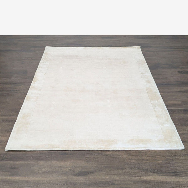 West Elm Tencel Neutral Beige Area Rug - Modern Minimalist Design