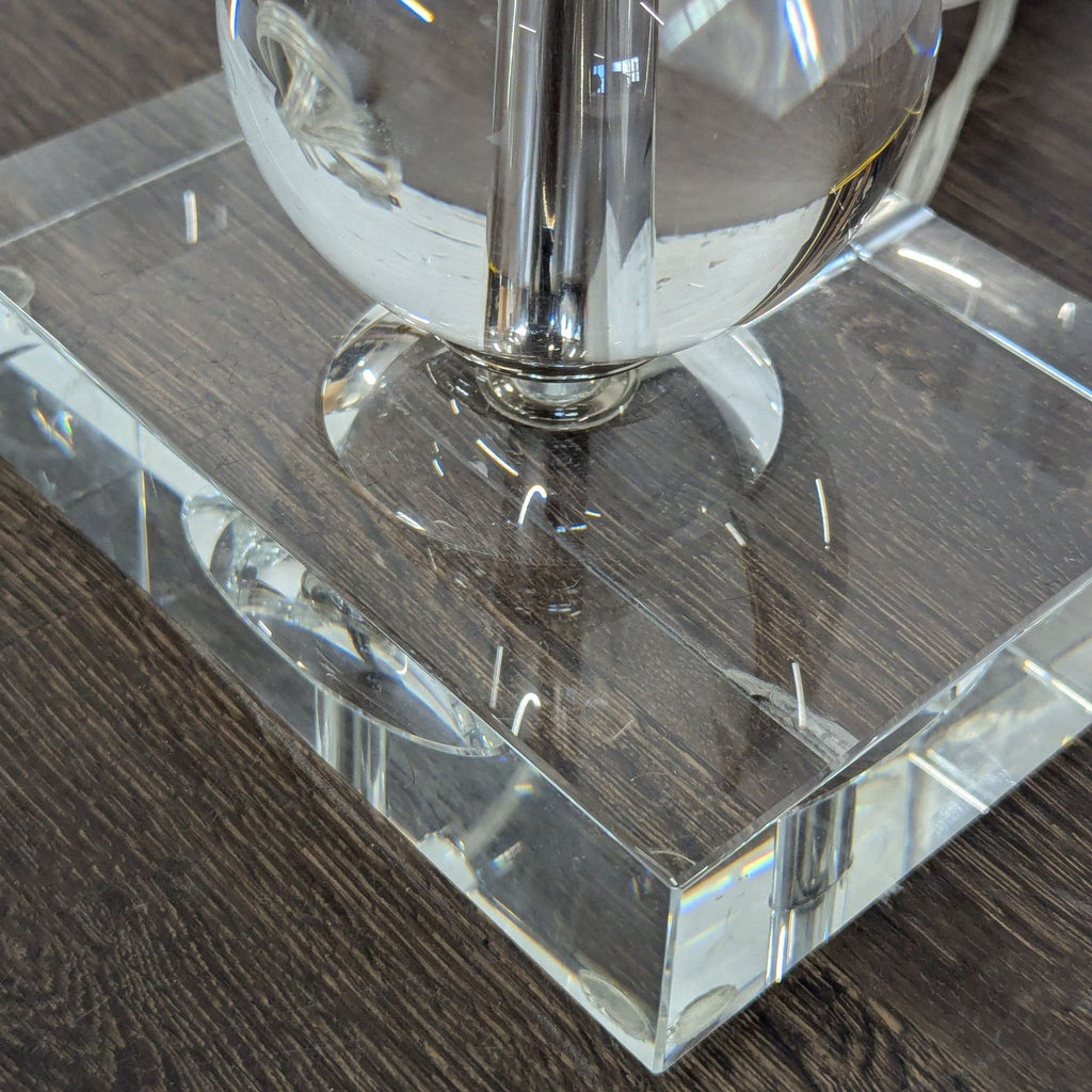 Modern Crystal Ball Table Lamp with White Shade