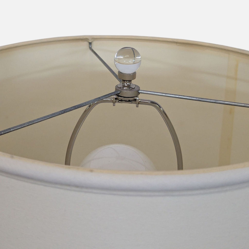 Modern Crystal Ball Table Lamp with White Shade