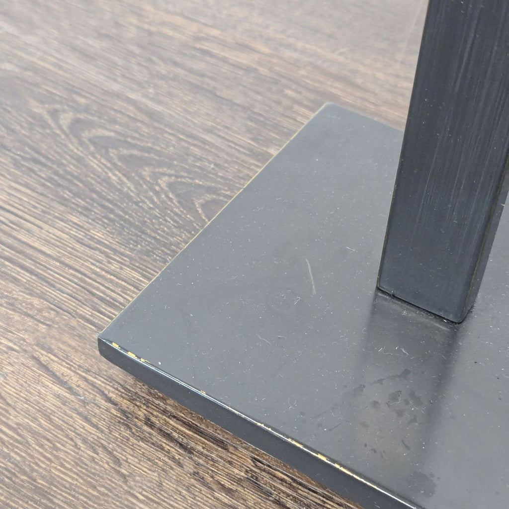 Modern Black Table Lamp with Square Cream Shade
