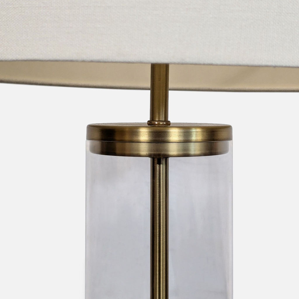 West Elm Modern Acrylic & Brass Table Lamp with White Shade
