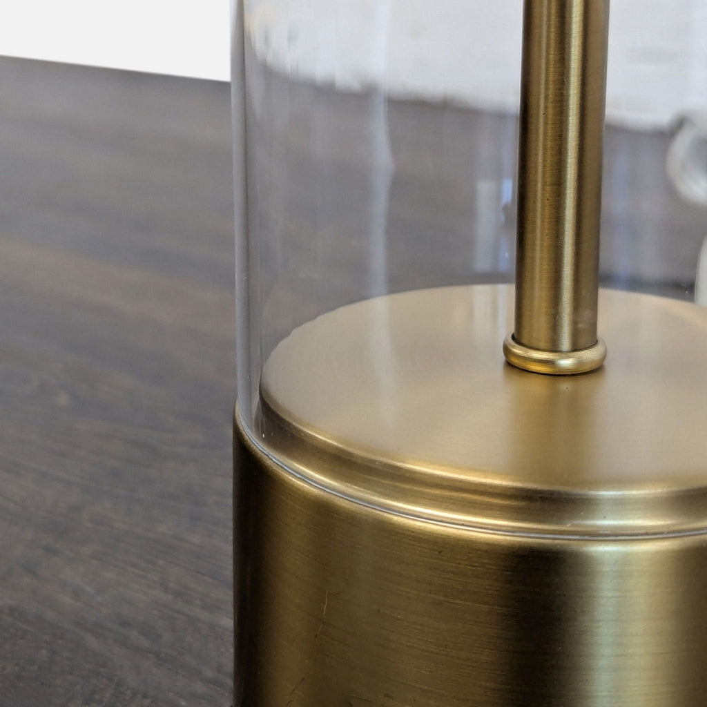 West Elm Modern Acrylic & Brass Table Lamp with White Shade