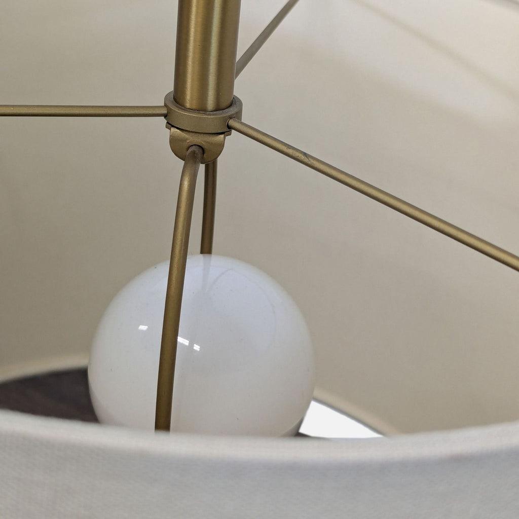 West Elm Modern Acrylic & Brass Table Lamp with White Shade