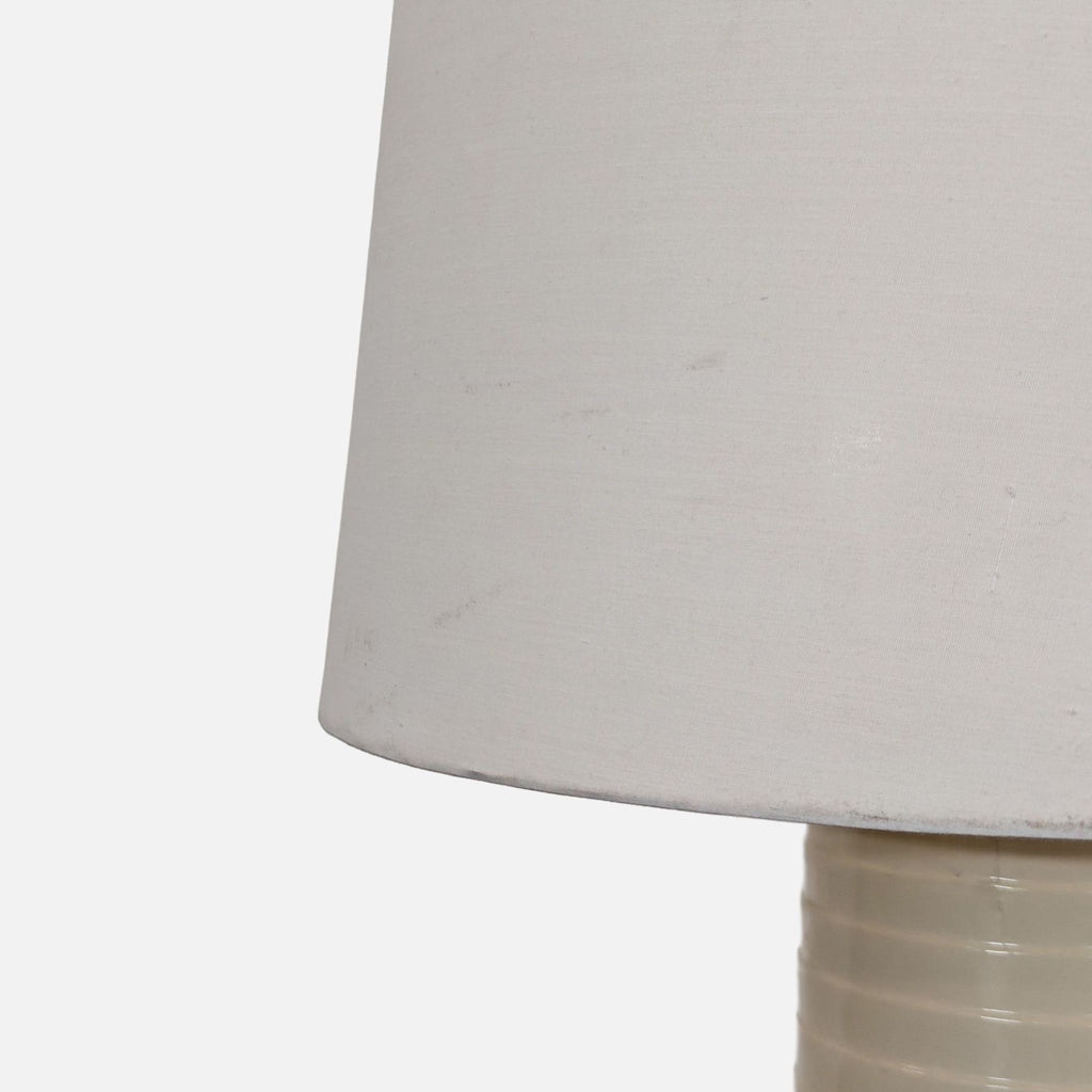 Modern White Ceramic Table Lamp with Fabric Shade