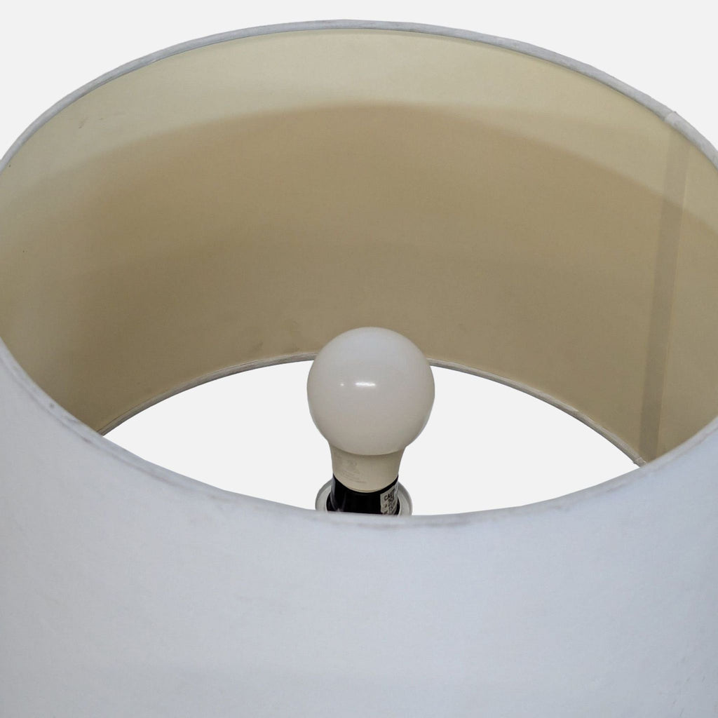 Modern White Ceramic Table Lamp with Fabric Shade