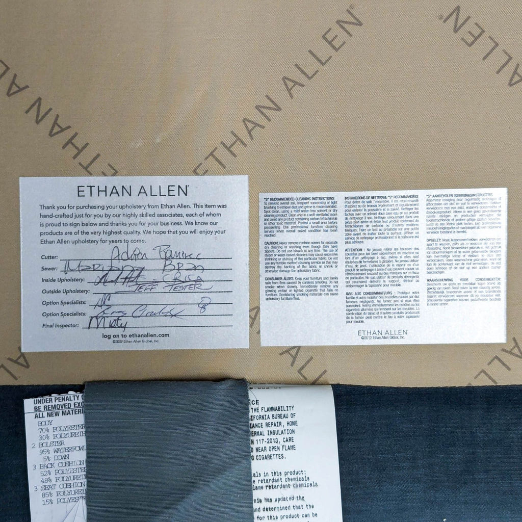 Ethan Allen Astor 3-Seat Blue Sofa – Modern Comfort and Style - Accepted Offer (24.24% discount)