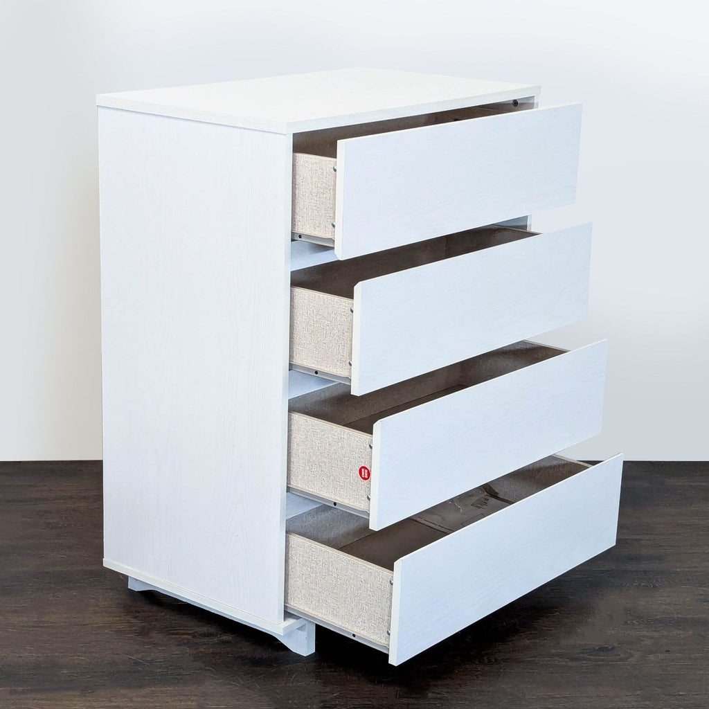 Modern white dresser from Target Room Essentials with four spacious drawers, ideal for bedrooms.  