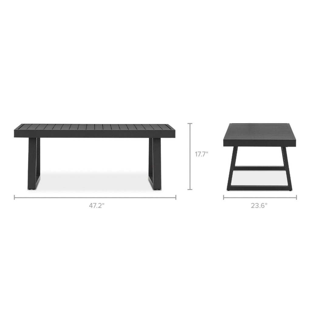 Castlery Rio Modern Black Metal Outdoor Table