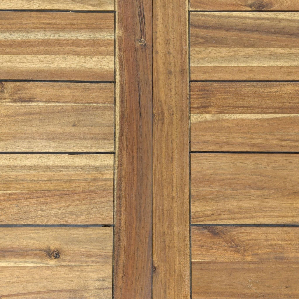 Planked Wood Top Dining Table on Metal Legs