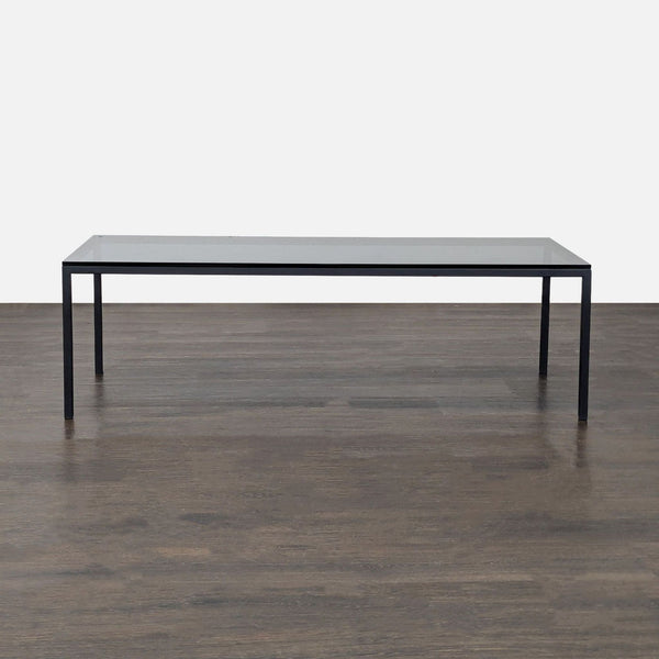 Smoked Glass Top Coffee Table on Metal Base