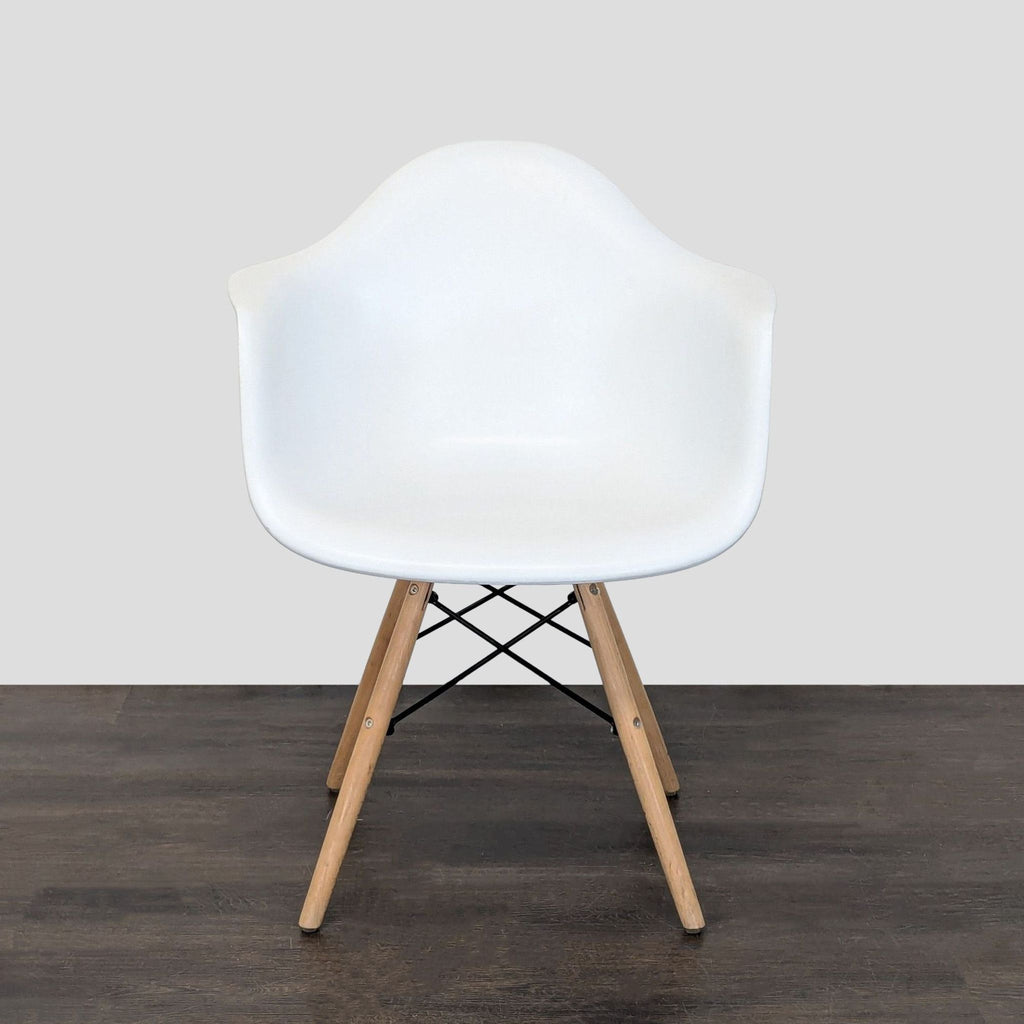 Molded Shell Eiffel Dining Armchair with Wood Legs