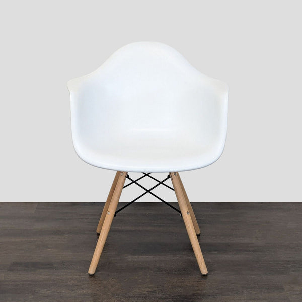 Molded Shell Eiffel Dining Armchair with Wood Legs