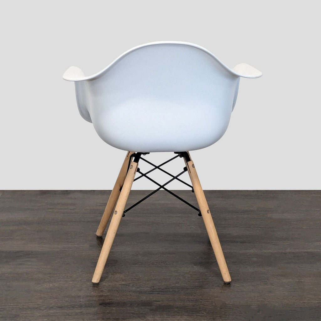 Molded Shell Eiffel Dining Armchair with Wood Legs