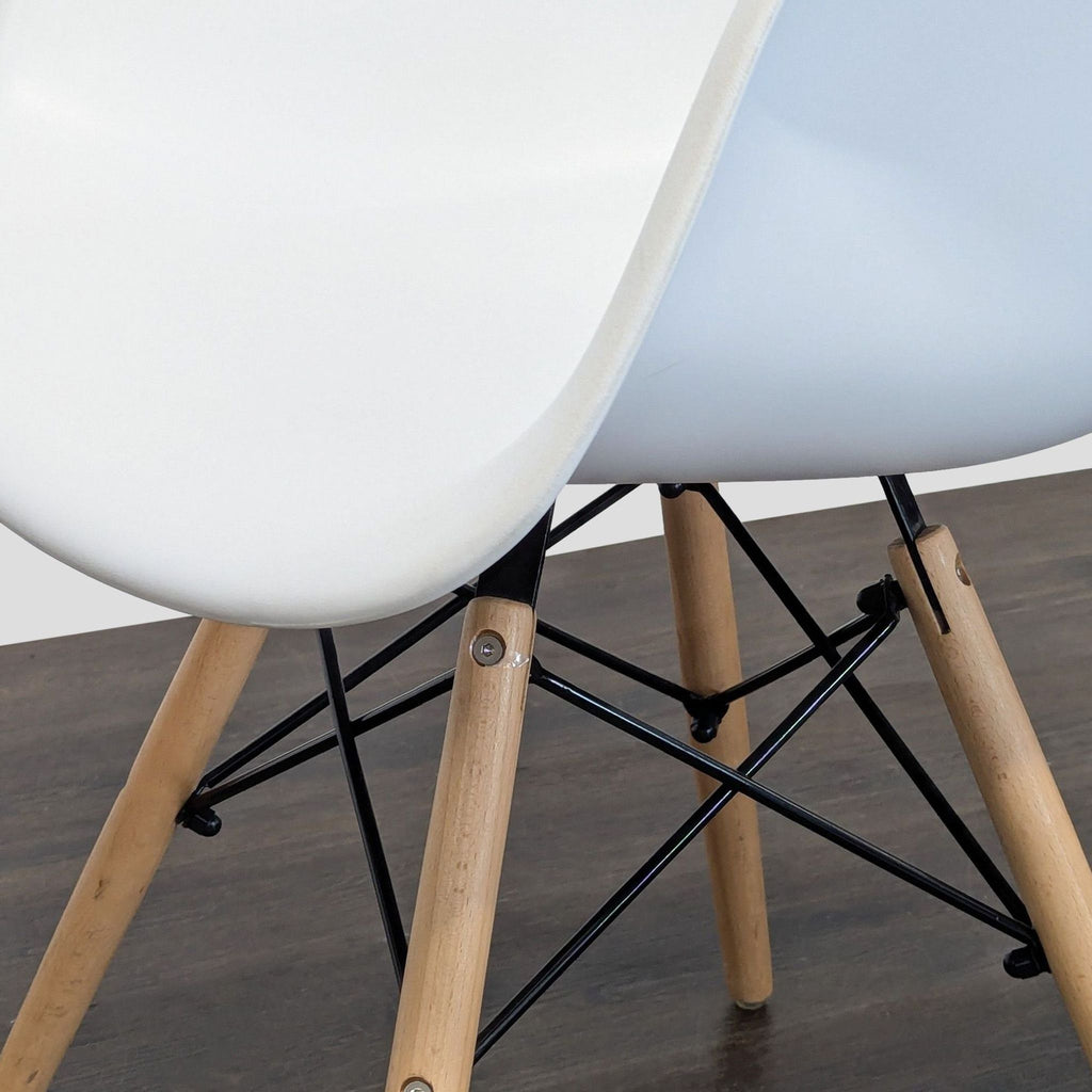 Molded Shell Eiffel Dining Armchair with Wood Legs