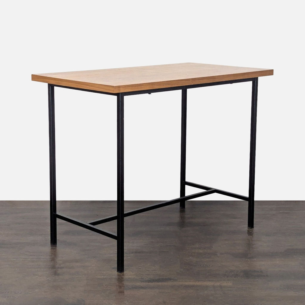 EQ3 Counter Height Wood Dining Table on Metal Frame