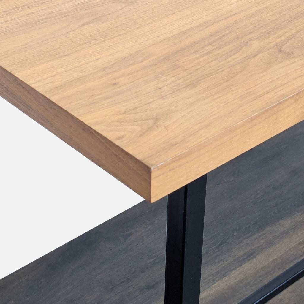 EQ3 Counter Height Wood Dining Table on Metal Frame