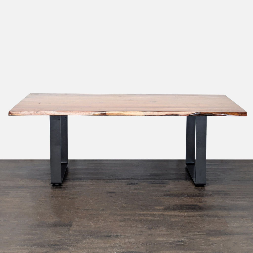 Live Edge Dining Table on Steel Sled Legs