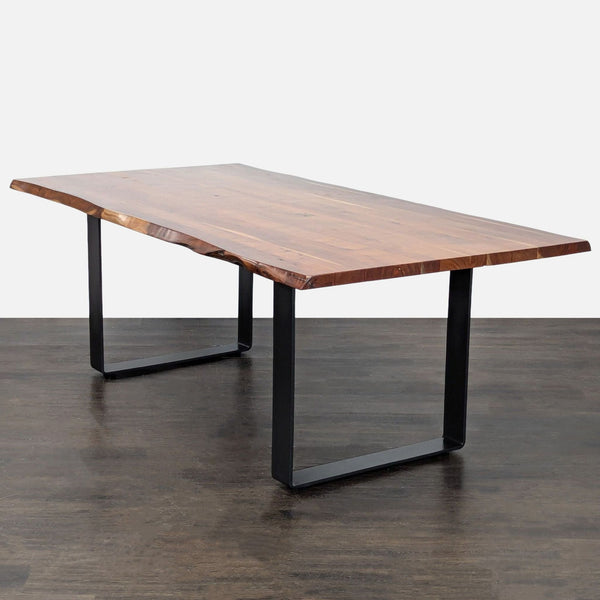 Live Edge Dining Table on Steel Sled Legs