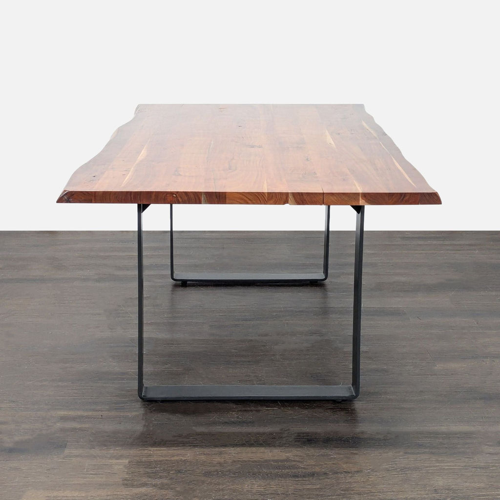 Live Edge Dining Table on Steel Sled Legs