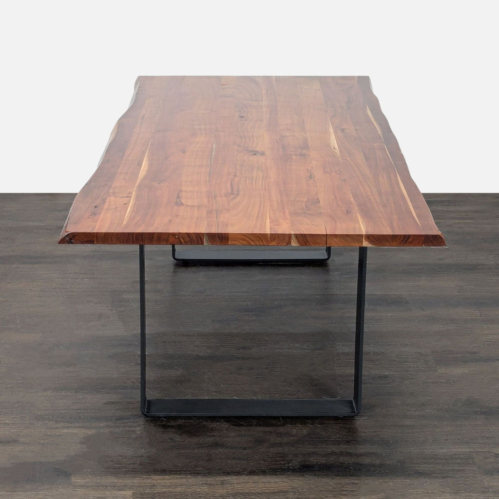 Live Edge Dining Table on Steel Sled Legs