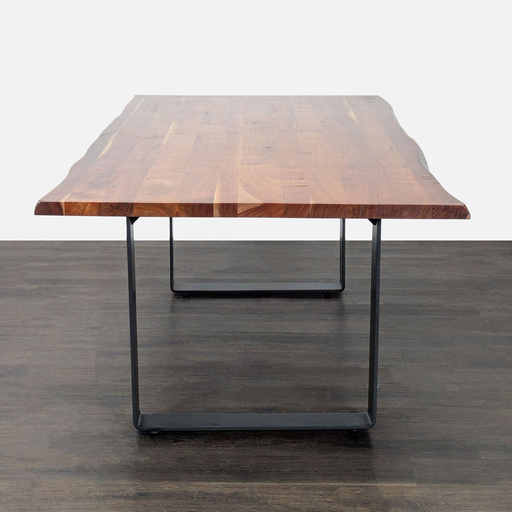 Live Edge Dining Table on Steel Sled Legs