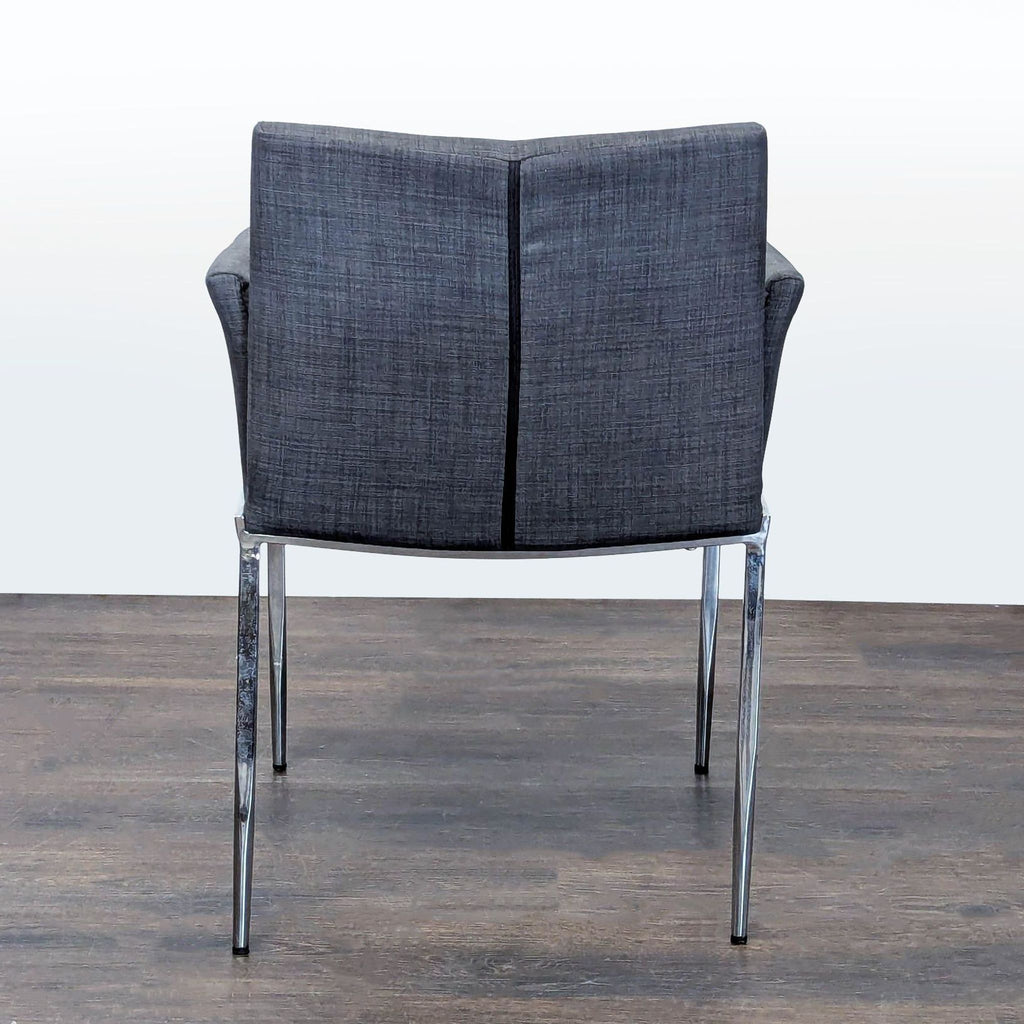 Upholstered Dining Armchair on Chrome Base