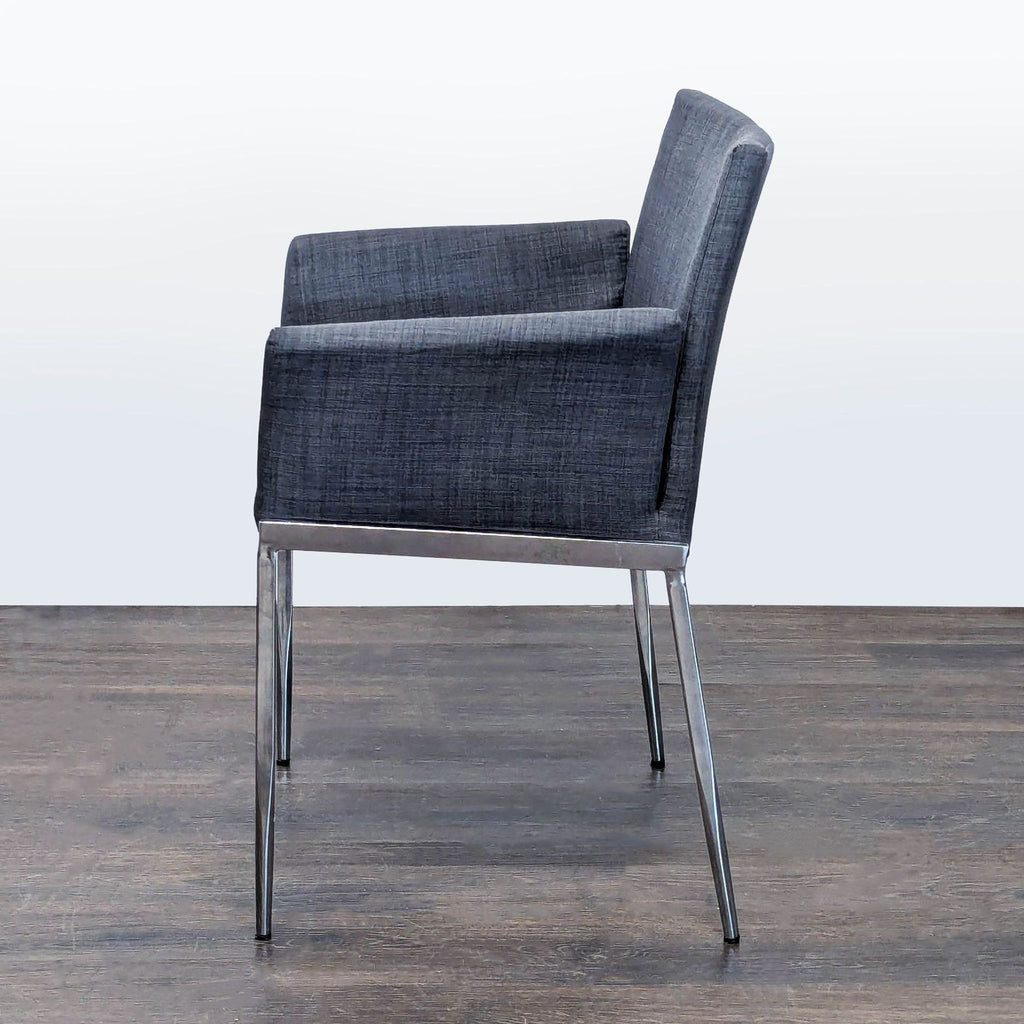 Upholstered Dining Armchair on Chrome Base