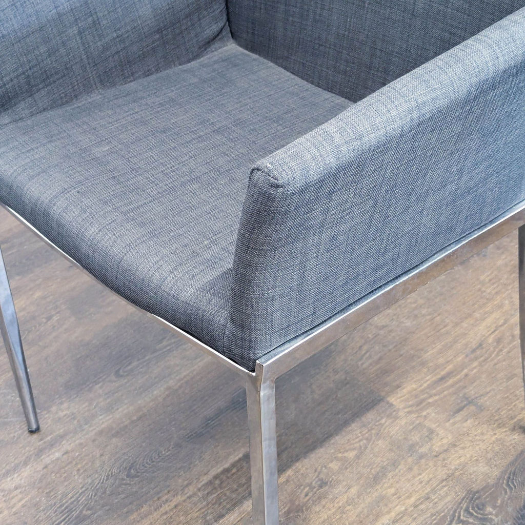 Upholstered Dining Armchair on Chrome Base
