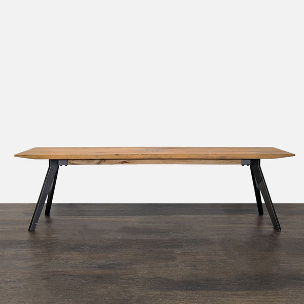 Modern Industrial Wood and Metal Bench for Entryway or Dining