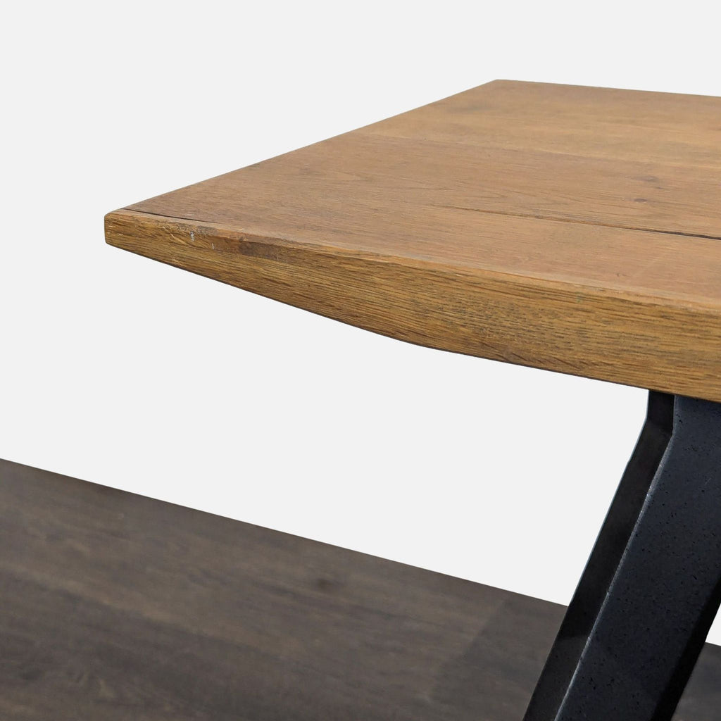 Modern Industrial Wood and Metal Bench for Entryway or Dining