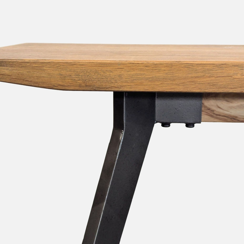 Modern Industrial Wood and Metal Bench for Entryway or Dining