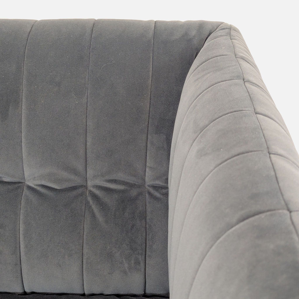 Modern Dark Grey Velvet Lounge Chair with Gold Legs