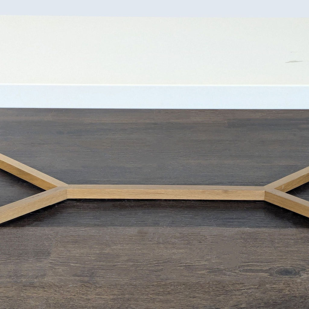 Metal Top Coffee Table on Wood Base