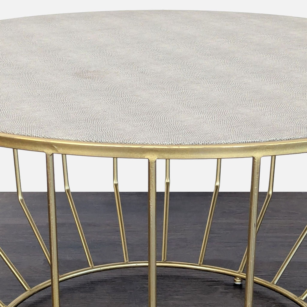New Pacific Direct Faux Shagreen Round Coffee Table