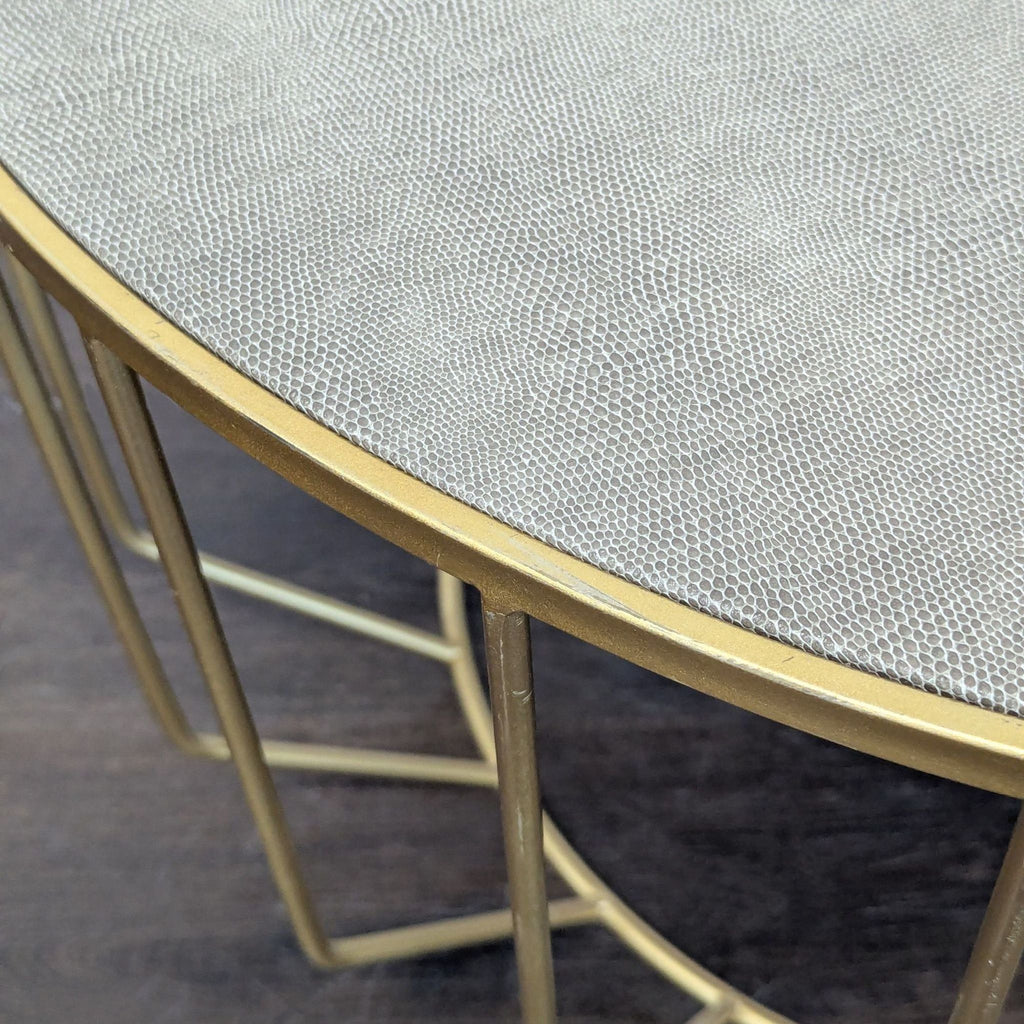 New Pacific Direct Faux Shagreen Round Coffee Table
