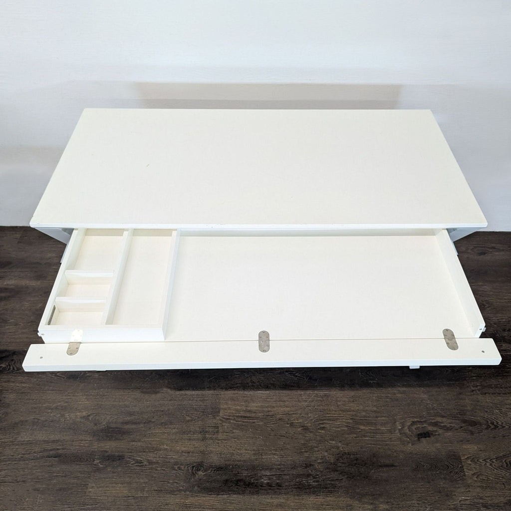 Crate and Barrel White X-Leg Modern Desk