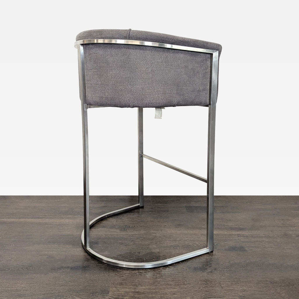 Euro Style Modern Grey Counter Stool with Metal Frame