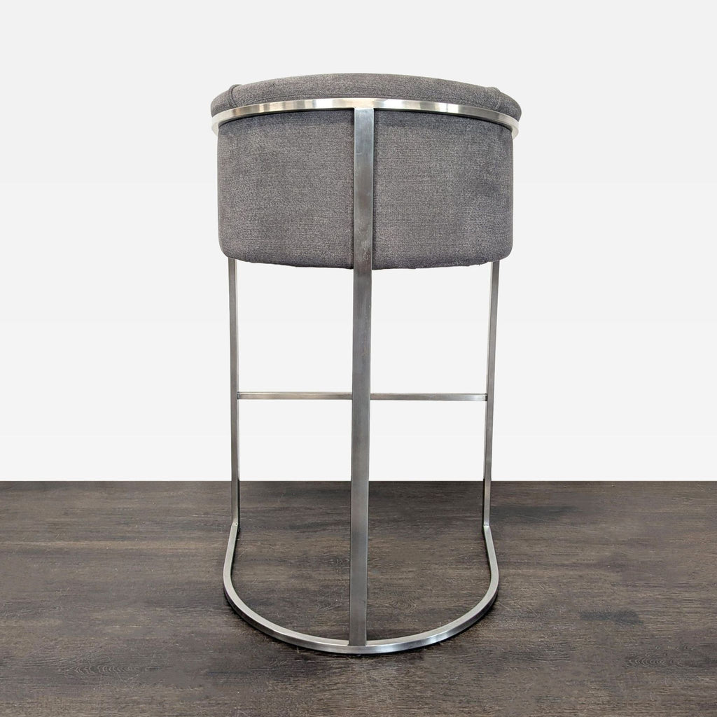 Euro Style Modern Grey Counter Stool with Metal Frame