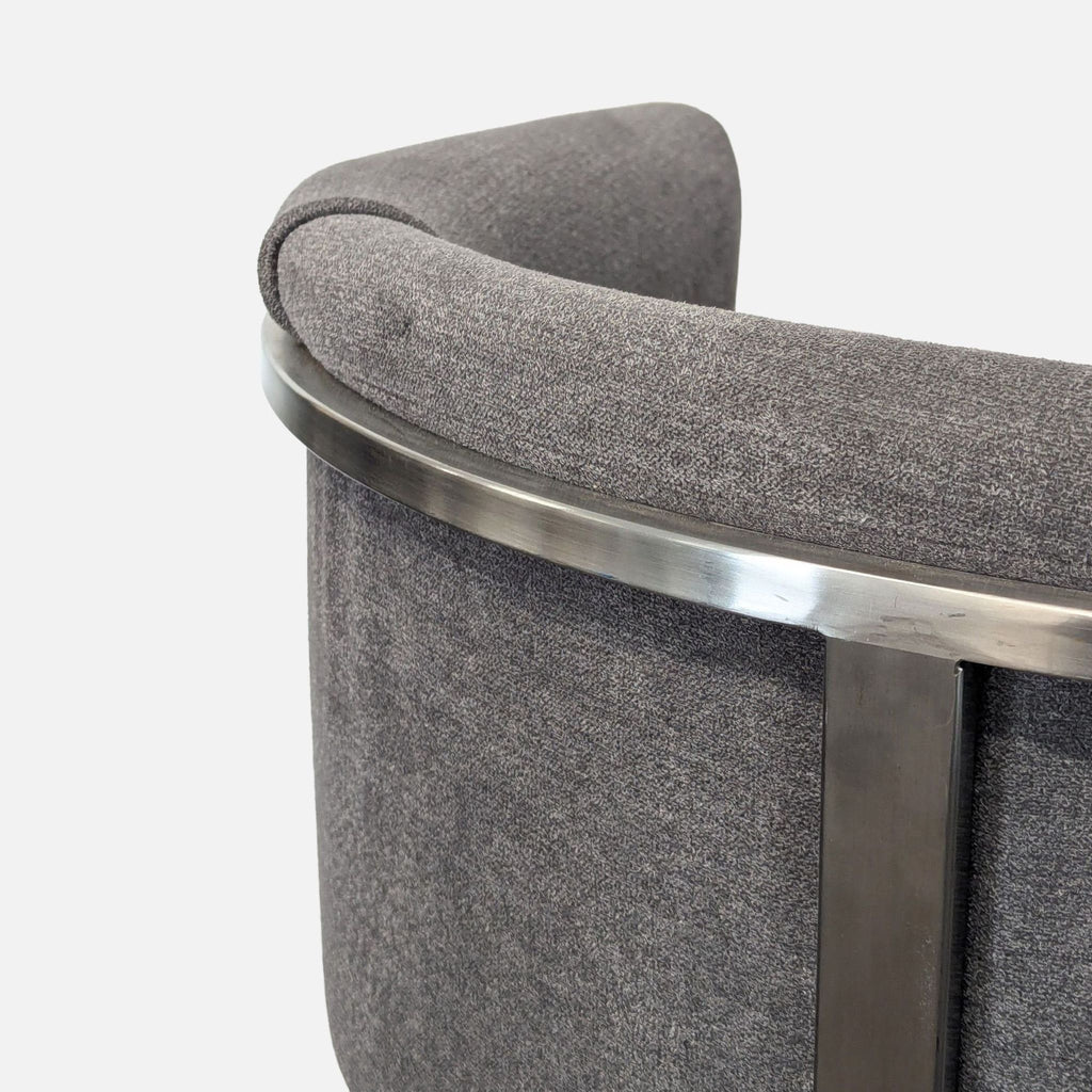Euro Style Modern Grey Counter Stool with Metal Frame