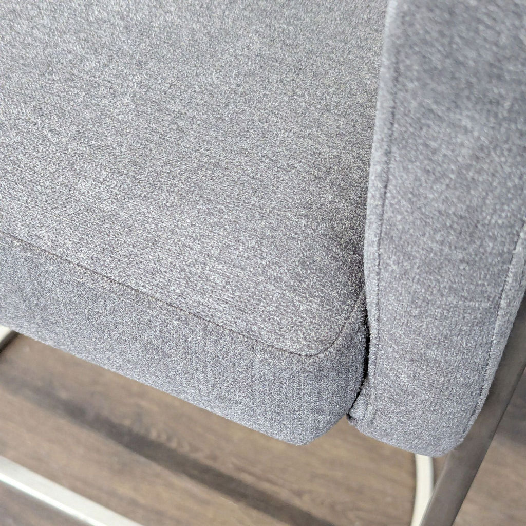 Euro Style Modern Grey Counter Stool with Metal Frame