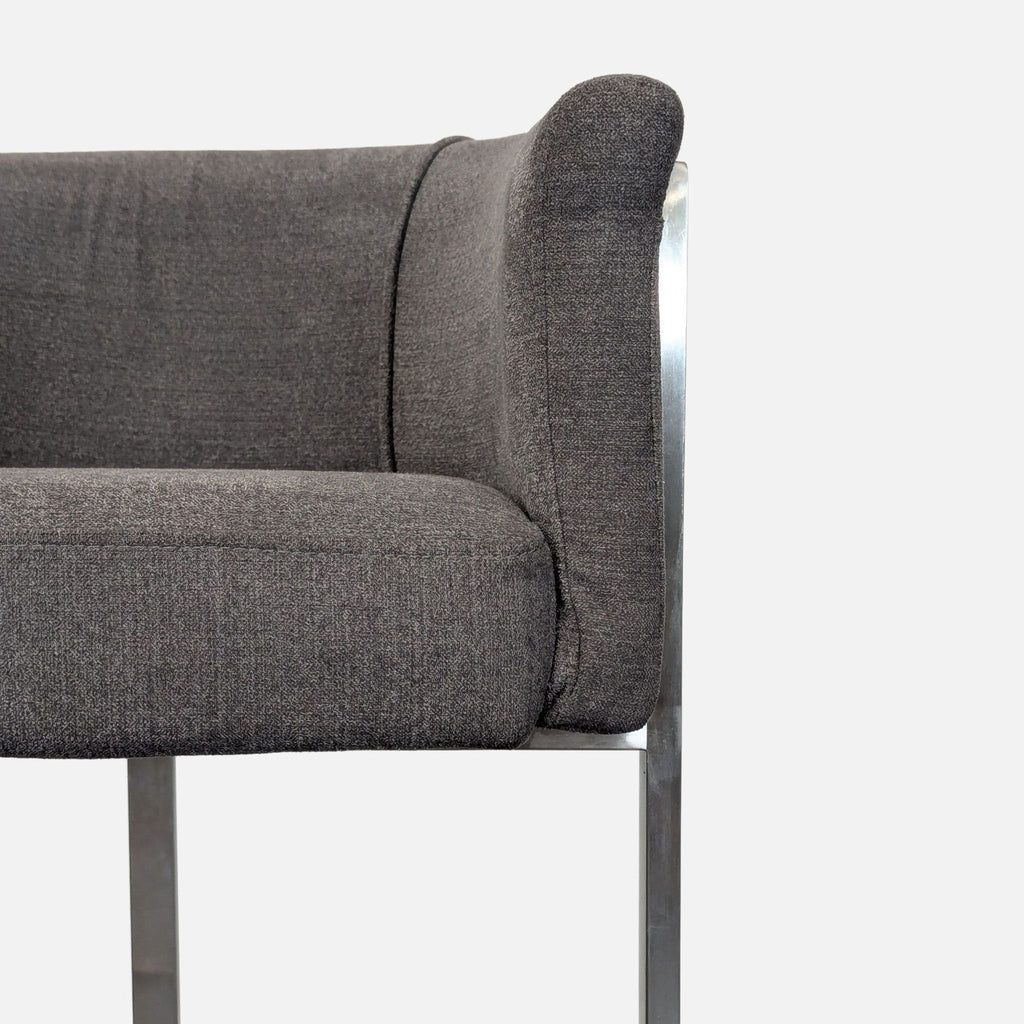 Euro Style Modern Grey Counter Stool with Metal Frame