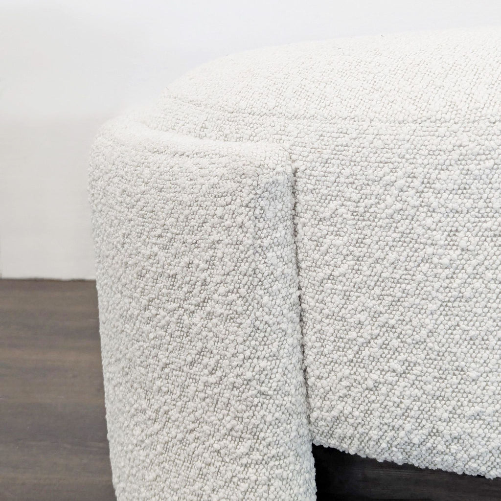 New Pacific Direct Modern Round Bouclé Ottoman Stool - Soft White