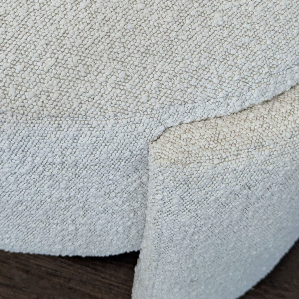 New Pacific Direct Modern Round Bouclé Ottoman Stool - Soft White