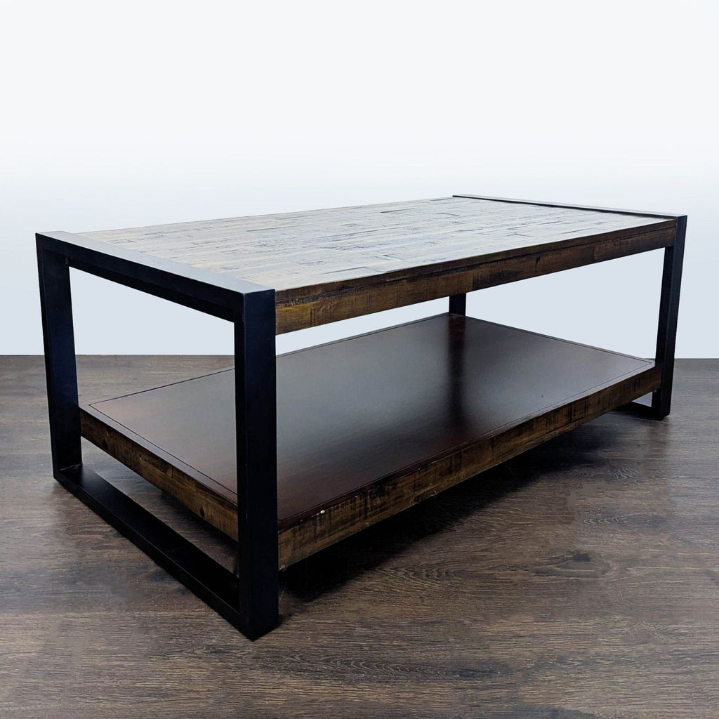 Jofran Two Tier Metal and Wood Coffee Table