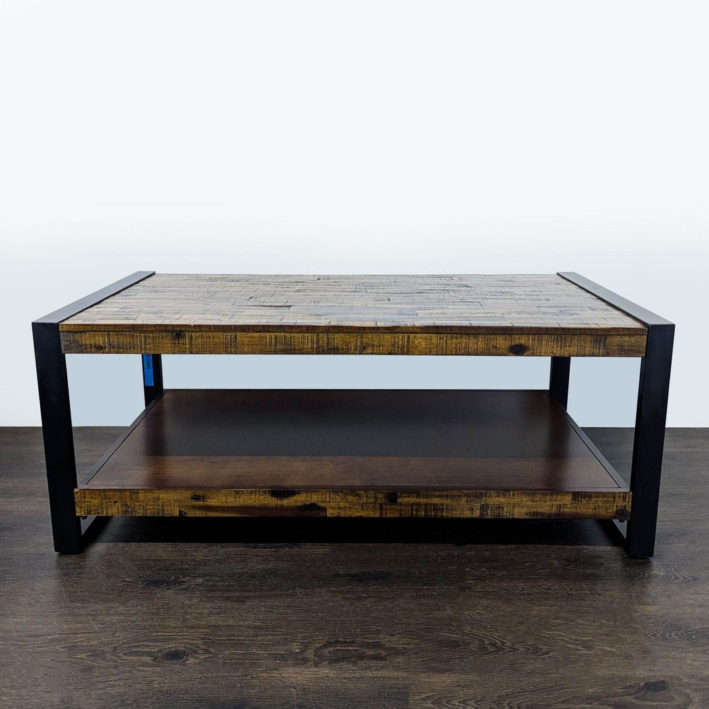 Jofran Two Tier Metal and Wood Coffee Table