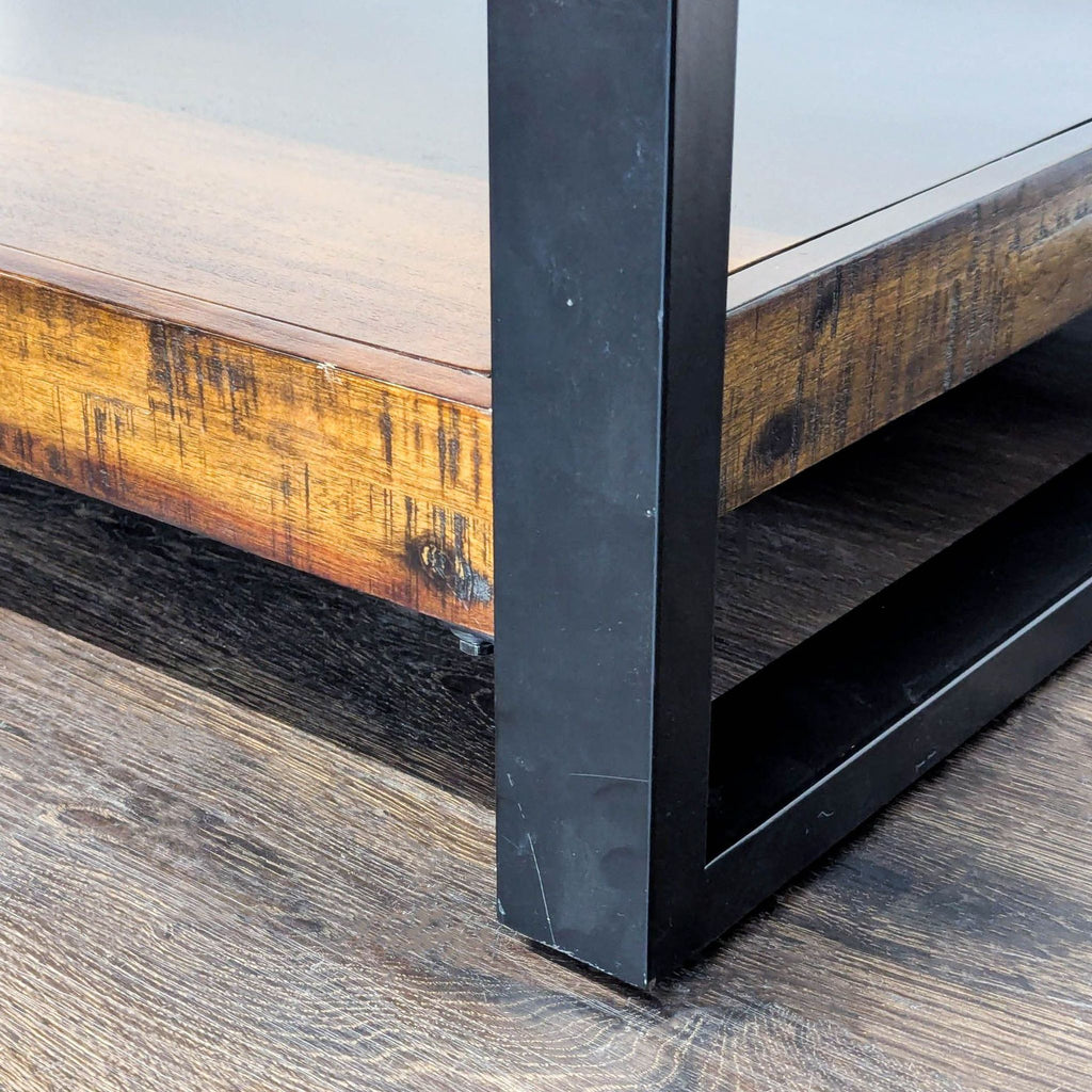 Jofran Two Tier Metal and Wood Coffee Table