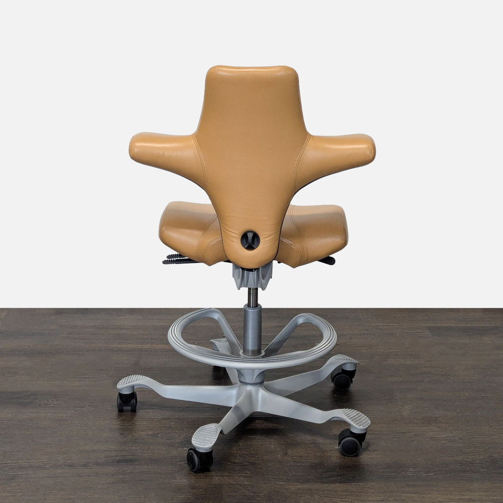 HÅG Capisco Saddle Chair - Tan Leather Ergonomic Office Chair