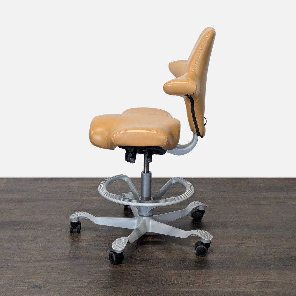 HÅG Capisco Saddle Chair - Tan Leather Ergonomic Office Chair